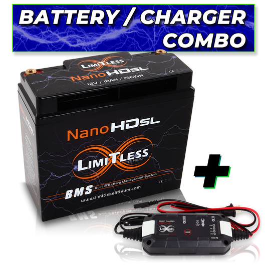 Nano -HD SL 12AH Motorcycle / Power sports Battery With 3.5A Battery Maintainer (BCI 20 Case)