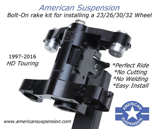 B30/09 American Suspension 30-32" Bolt On Rake Kit for 09-13 Touring - NO CUTTING